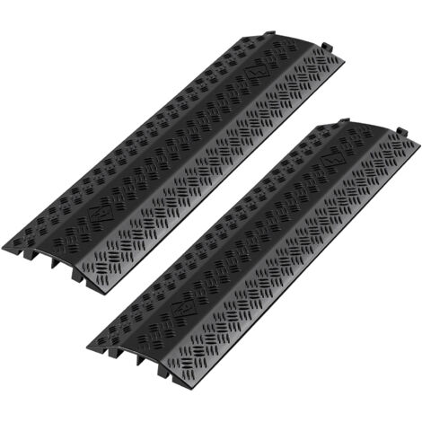 Mophorn 975 mm Kabelbrücke, 7938 kg Achslast, Robuster Überfahrschutz aus PP, Stolperschutz und Bodenabdeckung für Schwellenbereiche, Zuhause, Büro und Lager, 2er-Set