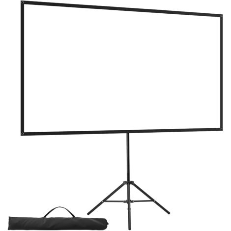 Mophorn Projektionsleinwand mit Stativ (80 Zoll), 160° Betrachtungswinkel, 16:9 Format, 4K HD geeignet, tragbare Leinwand mit Transporttasche für Heimkino und Präsentationen – ideal für Innen