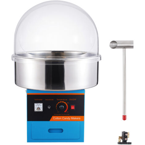 Mophorn 1000 W elektrische Zuckerwattemaschine, kommerzielle Zuckerwattemaschine, Edelstahlschüssel, Zuckerschaufel und Schublade, blau