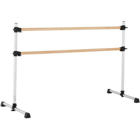 Mophorn Freistehende Ballettstange mit doppelter Holzstange, höhenverstellbar (170-1165 mm), ideal für Balletttraining, Gleichgewichtsübungen und Dehnübungen