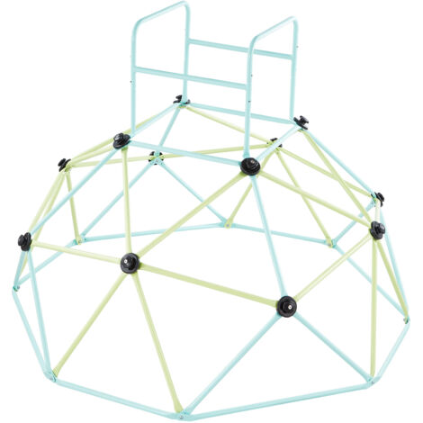 Mophorn Geometrisches Klettergerüst für Kinder (183 cm) breit, belastbar bis 270 kg, geeignet für Kinder von 3 bis 10 Jahren, Gartenspielzeug und Spielplatz in Blau und Grün