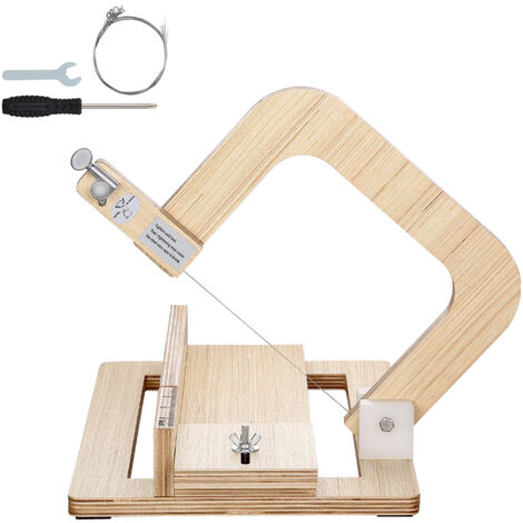 Mophorn Seifenschneider mit einstellbarer Dicke von 0–2 Zoll, Holzschneidewerkzeug mit Edelstahl-Draht und verstellbarer Spannung, inklusive Ersatzdrähten, ideal für DIY-Seifenherstellung