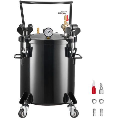 Mophorn Druckbehälter für Sprühfarbe, 20 L Stahlbehälter mit 2 Anschlüssen (EU/AU) für Heimgebrauch, DIY-Projekte und kreative Kunstwerke, Farbbehälter mit breiter Öffnung & 4 Rollen