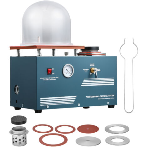 Mophorn Vakuum-Einbettgussmaschine 400 ml mit 3 CFM-Pumpe & Glocke & Präzisionsmanometer, Werkzeug für Metallschmuckguss zum Gießen und Schmelzen von Schmuck (28 x 28 cm) 290 W Leistung