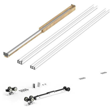 Mophorn Schiebetürrahmen-Set für Türen mit einer Breite von 610–914 mm und einer Höhe von 2134 mm,aus verzinktem Stahl mit Zwei-Wege-Soft-Close-Funktion und ruhigem Lauf,ideal für Wohn- und Badezimmer