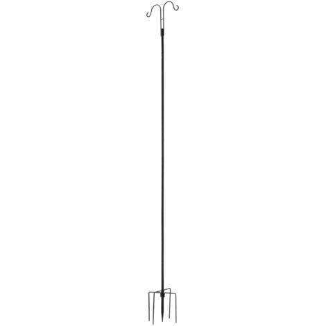Mophorn Schäferhaken 8er-Set, Hirtenhaken 2345 mm, Garten-Doppelhaken Laternenstab, 1,9 cm dicke Haken für Kolibri-Futterspender, Pflanzenkörbe, Solarlaternen und Windspiele (1/5)