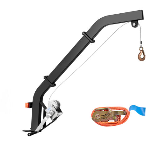 Mophorn Game Hoist zur Baummontage, Tragkraft 160 kg, Wildhebezeug mit Ratschengurt, Robuster Hirschaufhänger zum Häuten, Reinigen und Aufhängen von Wildtieren, 1200 x 310 x 130 mm, Schwarz