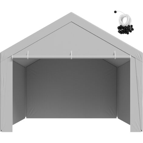 Mophorn Ersatzdach für Carport, 6,09 x 3,96 m, robuste Plane mit Seitenwänden, UV-resistent und langlebig, ideal für tragbare Garagenzelte, grau, ohne Rahmen (1/5)