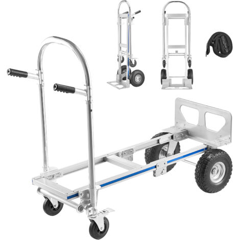 Mophorn 2-in-1-Sackkarre 454 kg, Transportkarre mit 4-Rad-Modus, Umwandelbarer Plattformwagen mit rutschfestem Griff, Tragbarer Handwagen für Umzüge, Büro, Lager und Supermarkt