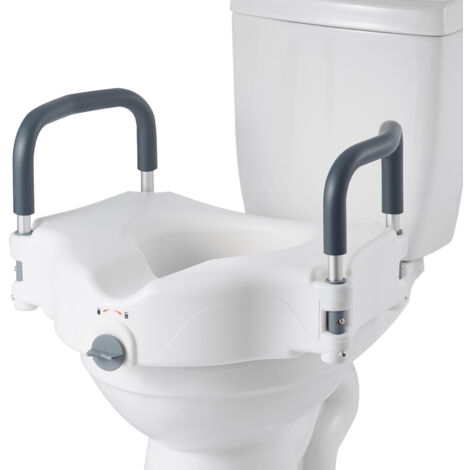 Mophorn Toilettensitzerhöhung mit gepolsterten Armlehnen, 136 kg Tragfähigkeit und 127 mm Höhenverstellung, ideal für ältere Menschen, Personen mit eingeschränkter Mobilität und Schwangere