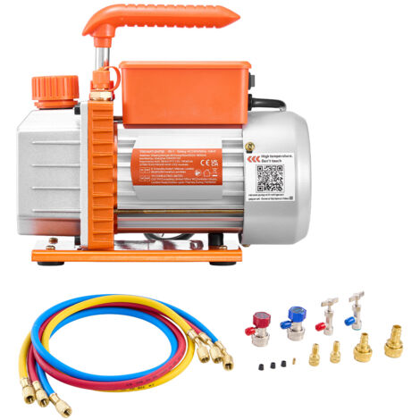 Mophorn Vakuumpumpe mit Manometer, 3,5 CFM 99 L/min, 180 W, 1-stufige Drehschieberpumpe, Vacuum Pump Kit für R134a, R22, R410a, R1234YF & R32, inklusive Tragetasche für Kfz-Klimaanlagen