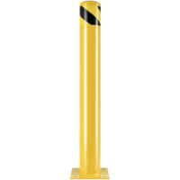 Mophorn-Sicherheitspoller, 4,5 Zoll Außendurchmesser, 107 cm Höhe, gelbe Pulverbeschichtung, Q235-Stahl, Sicherheitsbarriere mit Ankerbolzen für Verkehrsbereiche