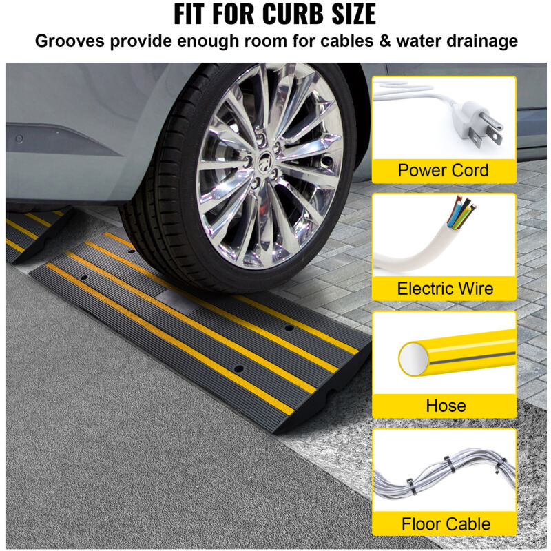 Rampa Per Marciapiede Froadp - 2 Pezzi In Gomma | Per Auto, Sedie A Rotelle E Passeggini | Antiscivolo - Foto 3