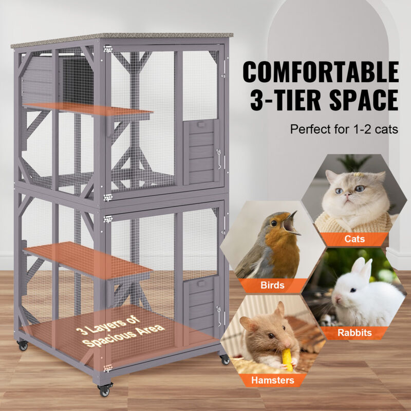 Scaffale Verticale Per Gatti A 4 Livelli MEWOOFUN - Da Appendere Alla Porta, In Legno E Metallo, Per Gatti Attivi Da Interno