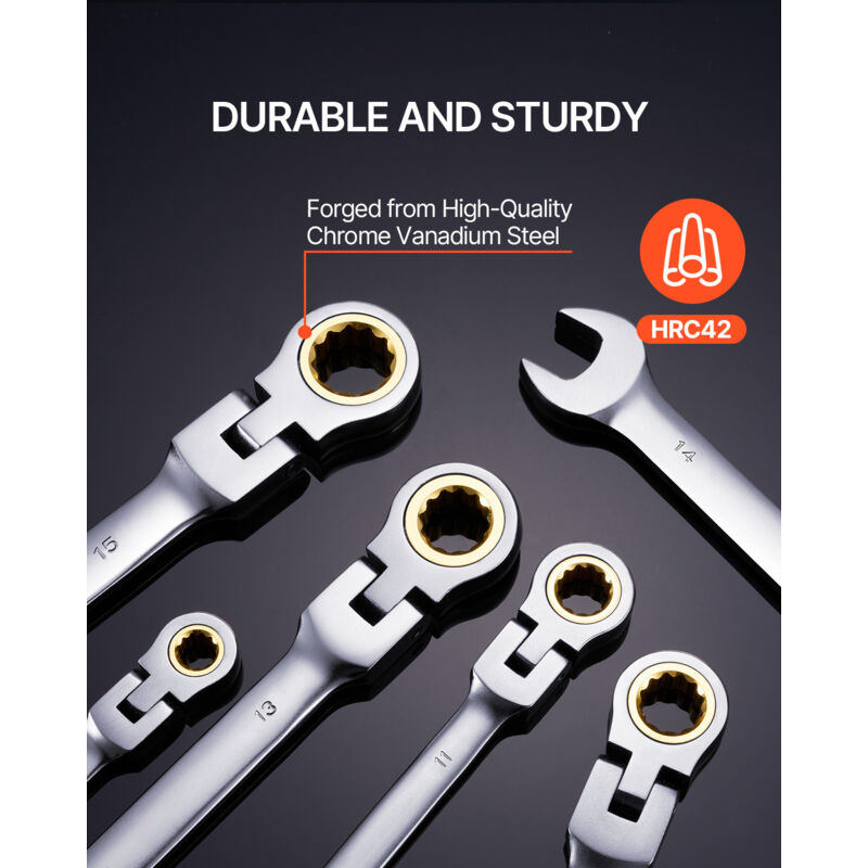 VEVOR Set Chiavi Combinate 24 Pezzi - Chiavi A Cricchetto SAE/Metriche, Con Organizer, In Acciaio Cr-V - Foto 2