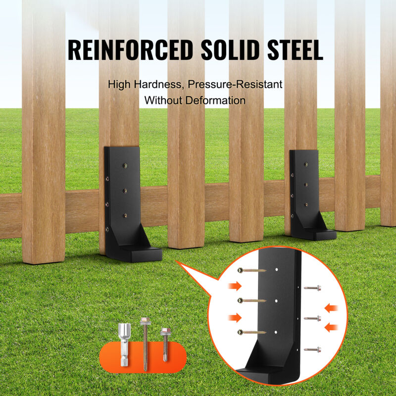 Kit Riparazione Pali Recinzione In Legno - 2 Supporti Metallici Pesanti A Doppio Braccio - Adatto Per Pali 4x4 E 6x6 Pollici