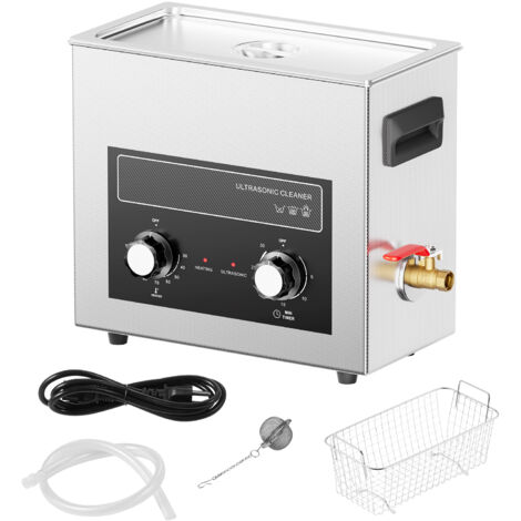 Mophorn Pulitore ad ultrasuoni 6L, macchina a cavitazione sonica da 180 W con riscaldatore e timer, macchina per la pulizia digitale di strumenti di orologi, occhiali, monete, parti metalliche (1/5)