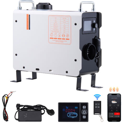 Mophorn Riscaldatore diesel 2KW, riscaldatore d'aria portatile tutto in uno 12V/24V con app Bluetooth,telecomando, schermo di visualizzazione, allarme CO, riscaldamento rapido per veicoli,all'aperto