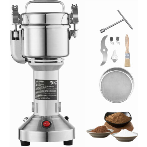 Mophorn 750g Mulino elettrico per cereali, 2000W ad alta velocità, acciaio inossidabile, per cereali secchi, spezie, cereali, caffè, mais, pepe, tipo dritto