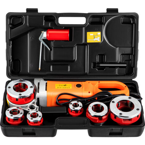 Mophorn Filettatrice elettrica per tubi 2300W Kit di azionamento manuale per impieghi gravosi 220V Filettatrice portatile per tubi con 6 stampi 1/2"-2