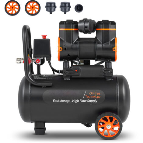 ECOMAX Compressore D'Aria Portatile 6 Galloni 1.0 HP - 150 PSI, 2.6 CFM, Senza Olio, Rosso