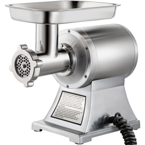Mophorn Tritacarne elettrico commerciale, 1100W, 1,5HP, 220RPM, acciaio inossidabile, tritacarne e insaccatrice per uso industriale e domestico, argento