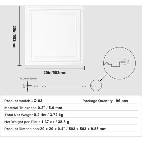 Pannelli Decorativi Per Pareti VEVOR Pannelli Per Controsoffitto 605 X 605 Mm Pannello Per Soffitto, Confezione 12, Facile Piastrelle PVC 3D Impermeabili