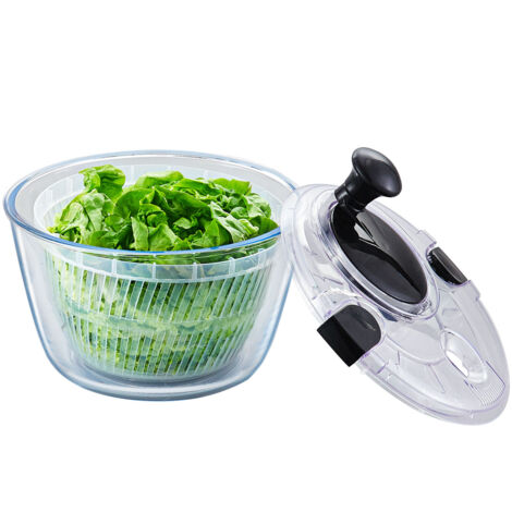 Centrifuga Per Insalata KitchenCraft Senza BPA - Grande, Bianco/Verde, 25cm - Facile Da Pulire - Foto 6