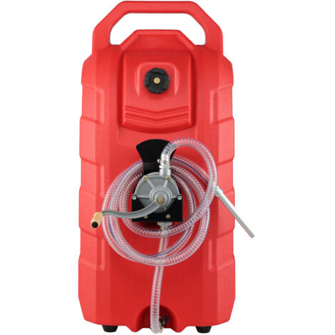 Mophorn Serbatoio Carburante da 16 Galloni, Serbatoio Gas Portatile da 7,8 L/min con Pompa Manuale e Ruote in Gomma, Contenitore per Trasferimento Carburante per Benzina, Diesel, Olio Motore,