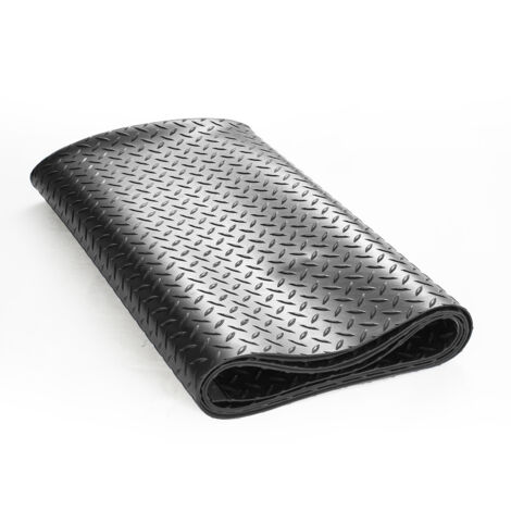 Mophorn Rotolo Di Pavimentazione In Gomma Diamond-Plate, 3 Mm X 4 Piedi X 8 Piedi Tappetino Per Garage In Gomma Sbr Facile Da Pulire Per Sotto Le Auto Garage Uso Industriale Palestra Nero 85610960