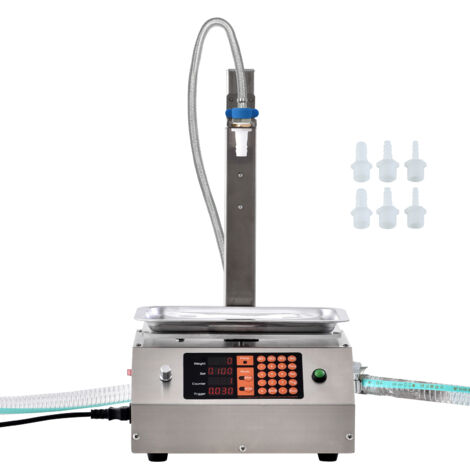 Mophorn Riempitrice di liquidi, capacità 30-15000 g, riempitrice automatica di bottiglie, controllo digitale per latte, acqua, olio, vino, bevande, ugello singolo
