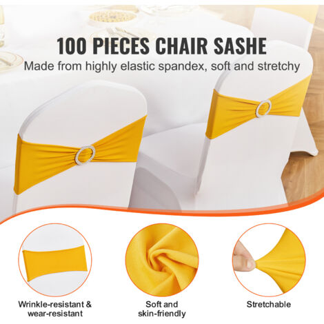 SINSSOWL - Fascia elastica per sedia con fibbia, 50 pezzi, per decorazioni per matrimoni e sedie in lycra (oro rosa rosa