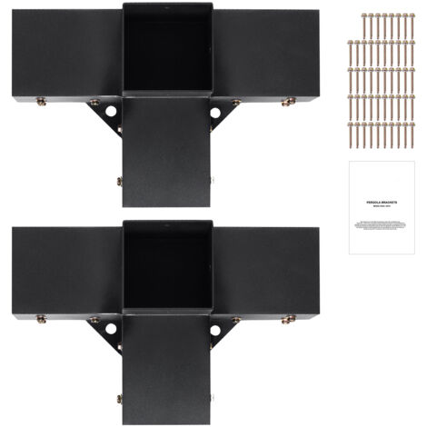 Mophorn Kit staffa per pergola 4''x4'' (interno 3,6'' x 3,6''), staffa angolare a 4 vie per carichi pesanti per lavori in legno fai da te, facile installazione per gazebo, pergolati da patio