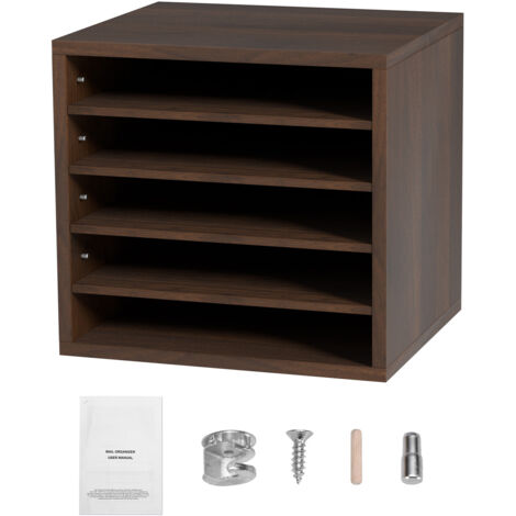 Simplify Cestino Organizer Impilabile Con Divisori Regolabili - 4 Scomparti Per Ufficio, Casa E Dormitorio - Grigio, 31,8x10,2x7cm