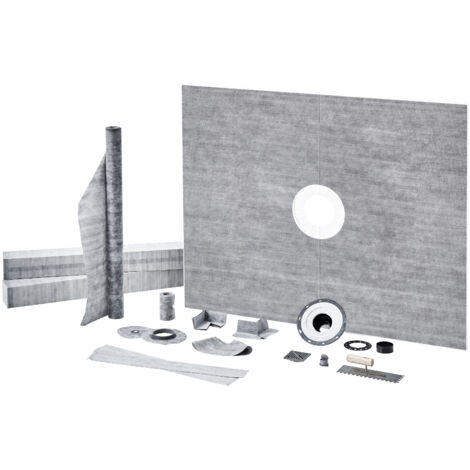 Mophorn Kit bordo doccia, 1219x1524mm, Kit piatto doccia in ABS da 50,8mm, Membrana impermeabile, griglia in acciaio inox e sigillante per giunti, Bastoncini di pendenza per piatto doccia per bagno (1/5)