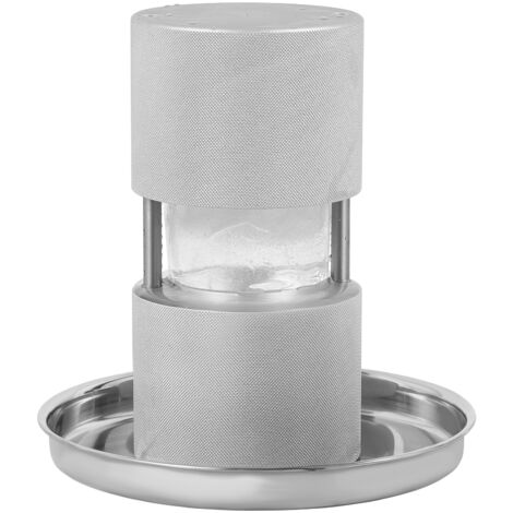 Mophorn Ice Ball Press 2.4" Ice Ball Maker, Kit pressa per sfere di ghiaccio in lega di alluminio per aeromobili con pinza e vassoio raccogli gocce, per whisky, bourbon, cocktail, argento