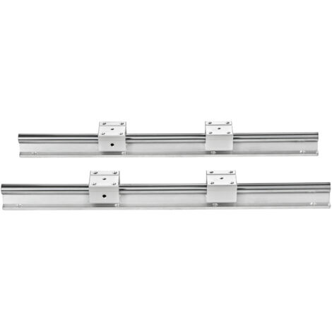 Mophorn Kit di guide lineari, guida di scorrimento lineare SBR16 da 500 mm (2 pezzi) con blocchi di cuscinetti SBR16UU (4 pezzi), set di guide e cuscinetti CNC per macchine automatiche, acciaio (1/5)