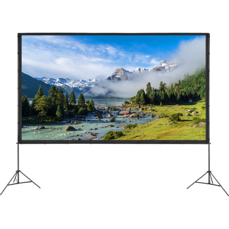 Mophorn Schermo per proiettore con supporto, schermo per film da esterno 150 pollici 16:9 4K HD, antirughe con treppiedi e borsa per il trasporto per home theater e serate cinema in giardino