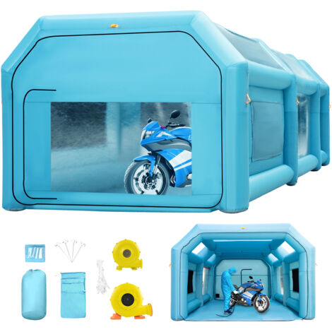 Mophorn Cabina di verniciatura gonfiabile portatile di , cabina di verniciatura gonfiabile di 20x10x8.2ft, tenda di verniciatura dellautomobile con il sistema del filtro dellaria e 2 soffiatori,