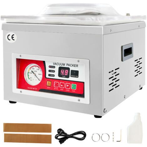 Mophorn sigillatrice sottovuoto a camera, potenza di sigillatura 260W, confezionatrice sottovuoto per alimenti umidi,carni,marinate, dimensioni compatte,lunghezza di sigillatura 10,2",uso domestico