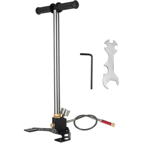 Mophorn Pompa manuale a staffa a 3 stadi, 4500 PSI (0-30 MPa), pompa manuale per fucili ad aria compressa PCP, acciaio inossidabile 301 di alta qualità e fucili ad aria compressa (1/5)