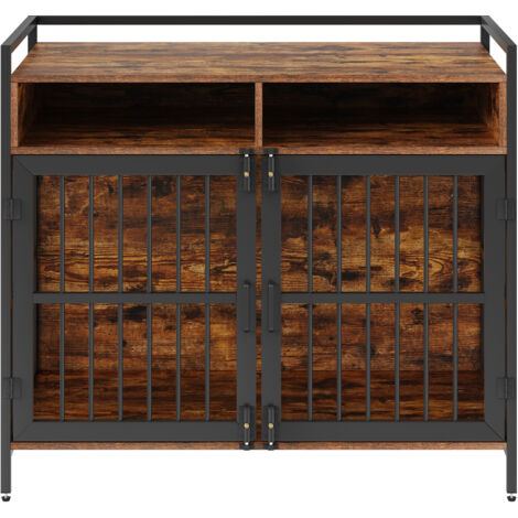 Mophorn 41 pollici Furniture Style Dog Crate con contenitore Gabbia per cani in legno per razze grandi/medie Doppie porte Uso interno Supporta fino a 70 libbre Marrone rustico