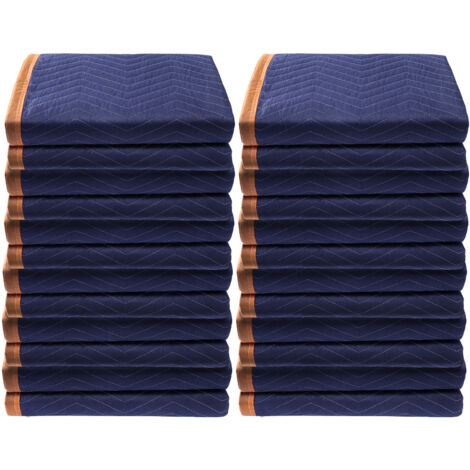 Mophorn Moving Blankets 80" x 72" 35 libbre/dozzina Confezione da 12 Cotone riciclato e non tessuto professionale Tappetini per traslochi resistenti per mobili, pavimenti, elettrodomestici (1/5)