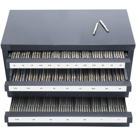 Mophorn Armadio distributore per fresature a fine corsa, organizzatore a tre cassetti per fresature a fine corsa da 1/8" a 1", soluzione di stoccaggio in acciaio con etichette, design imponibili