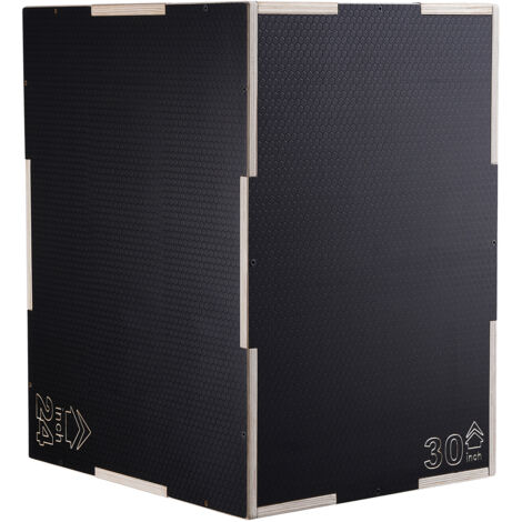 Mophorn Box Pliometrico 3 in 1 in legno, piattaforma nera da 30/24/20 pollici e Jumping Agility Box antiscivolo per allenamento in palestra, condizionamento e forza.