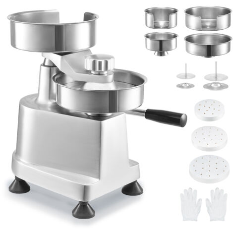 Mophorn Macchina per hamburger commerciale, pressa per hamburger di manzo con 3 stampi intercambiabili (4/5/6 in), macchina per pressatura di hamburger in acciaio inosx, include 1500 fogli di carta (1/5)