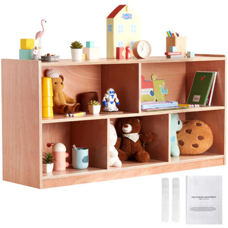 Mophorn Mobile contenitore mobile Cubby. Ripiano Cubby a 5 scomparti. Ripiano a 2 ripiani. Per casa, asilo nido, scuola materna. Mobili per aule naturali.