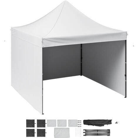 Mophorn Gazebo Tenda Pop-up Pieghevole con Pareti Laterali Rimovibili Gazebo 304,8 x 304,8 cm Portatile con Borsa a Rotelle, Tendalino Impermeabile per Eventi Feste Campeggio allAperto Giardino Bianco