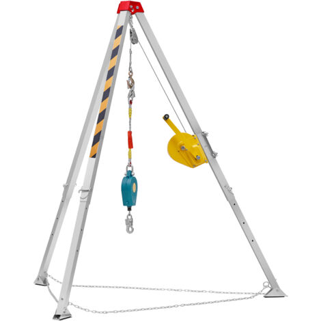 Mophorn Kit treppiede per spazi confinati, treppiede di salvataggio da 1800 libbre, gambe 1,34-2,15 m, cavo da 30 m, 32,8', imbracatura, custodia per spazi ristretti tradizionali