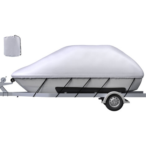 Copertura per barca impermeabile Copertura per barca rimorchiabile Adatto a V-Hull, Fish&Ski, Pro-Style, Barca da pesca, Runabout, Bass Boat, Nero,16~18FT??36x332cm (14~1